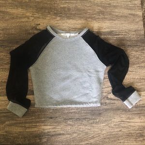 Lovers & Friends mesh sleeve crop sweatshirt